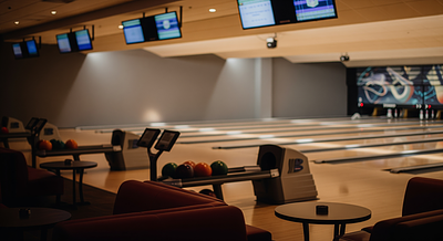 Cozy Bowling Glow Professional Virtual Office Background
