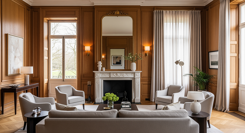 Elegant Manor Room Professional Virtual Office Background for Video Calls - Elegant