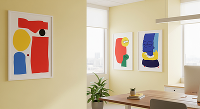 Simpsons Inspired Workspace Professional Virtual Office Background
