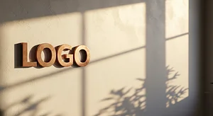 Sunlit Copper Wall Creative Virtual Office Background