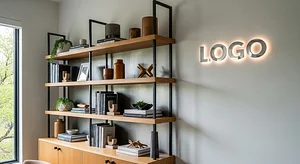 Modern Austin Bookshelf Real Estate Virtual Office Background