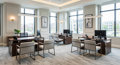 Modern Realty Office Professional Virtual Office Background