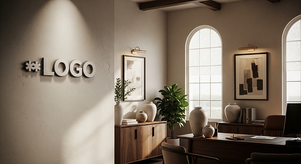 Spanish Realtor Elegance Branded Virtual Office Background with Company Logo - Real Estate