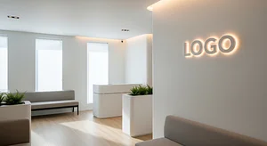 Minimal Clinic Focus Healthcare Virtual Office Background