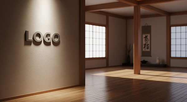 Zen Dojo Studio Branded Virtual Office Background with Company Logo - Corporate