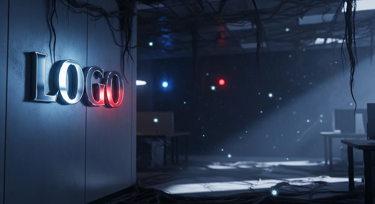 Upside Down Office Glow Branded Virtual Office Background with Company Logo - Seasonal