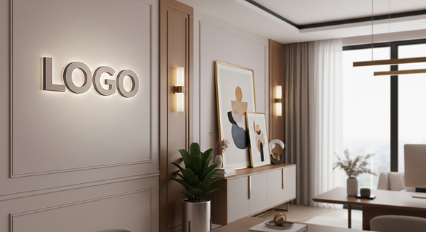 Executive Wealth Office Branded Virtual Office Background with Company Logo - Executive