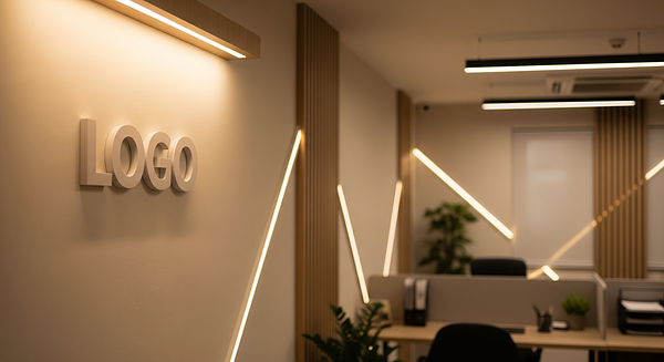 Warm Office Branded Virtual Office Background with Company Logo - Corporate