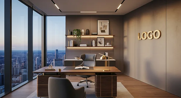 Urban Skyline Suite Professional Virtual Office Background for Video Calls - Corporate