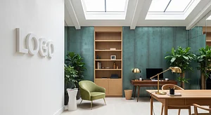 Verdigris Atrium Studio Creative Virtual Office Background