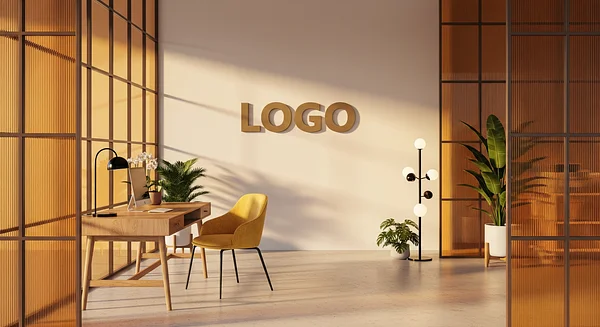 Saffron Glass Atelier Professional Virtual Office Background for Video Calls - Creative