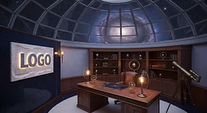 Celestial Observatory Office Consulting Virtual Office Background