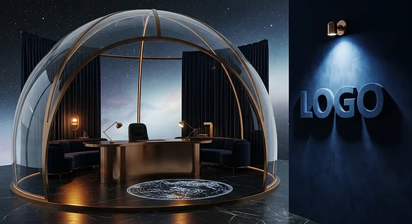 Celestial Observatory Lounge Professional Virtual Office Background for Video Calls - Studio