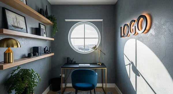 Slate Harbor Consultancy Nook Professional Virtual Office Background for Video Calls - Consulting