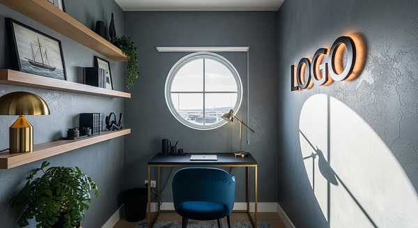 Slate Harbor Consultancy Nook Branded Virtual Office Background with Company Logo - Consulting