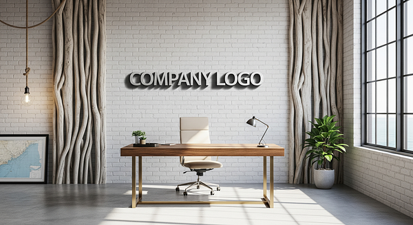 Maritime Driftwood Strategy Loft Branded Virtual Office Background with Company Logo - Corporate