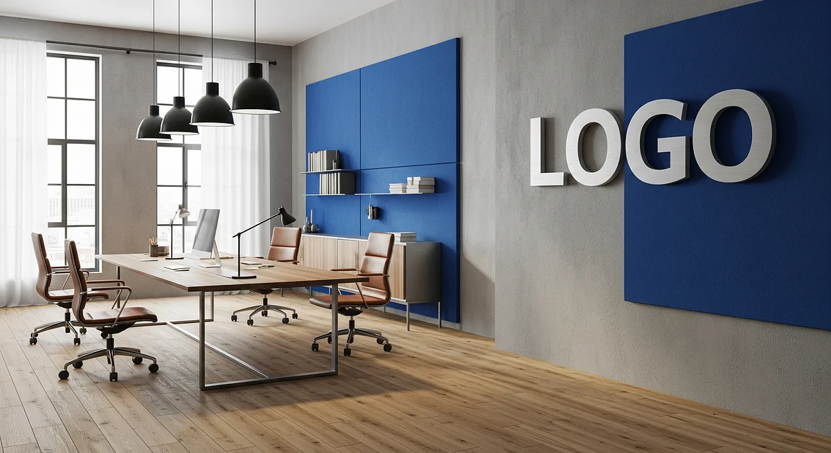 Sapphire Oak Innovation Loft Branded Virtual Office Background with Company Logo - Corporate