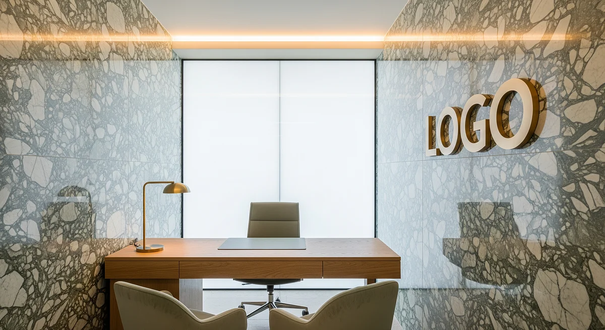 Sage Marble Consulting Alcove Branded Virtual Office Background with Company Logo - Consulting