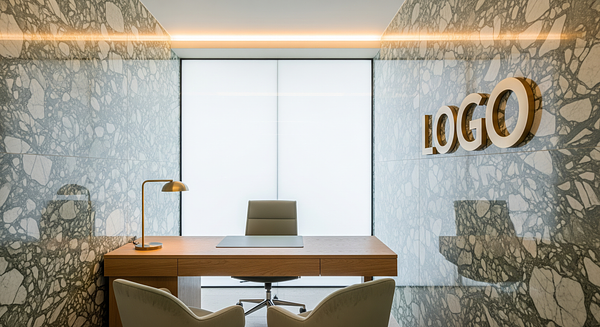 Sage Marble Consulting Alcove Branded Virtual Office Background with Company Logo - Consulting