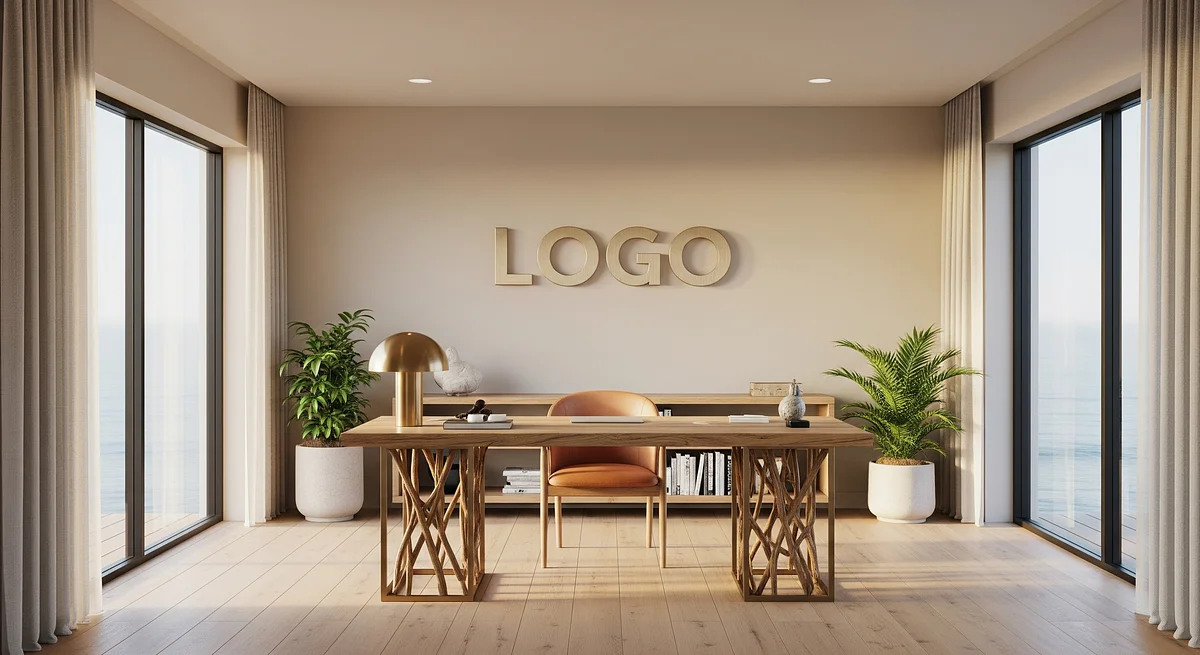 Solar Driftwood Consultancy Deck Branded Virtual Office Background with Company Logo - Consulting