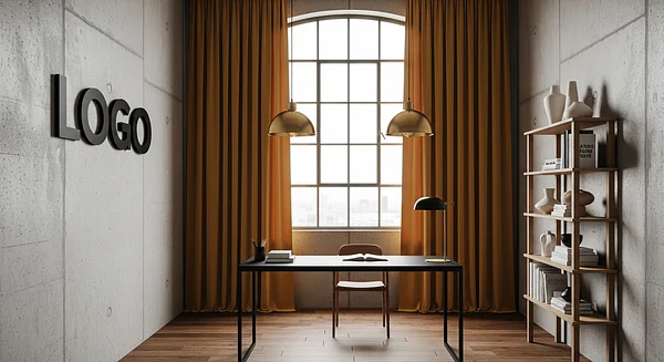 Saffron Drift Consultancy Loft Professional Virtual Office Background for Video Calls - Consulting