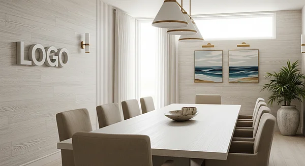 Ambergrain Coastal Boardroom Professional Virtual Office Background for Video Calls - Executive