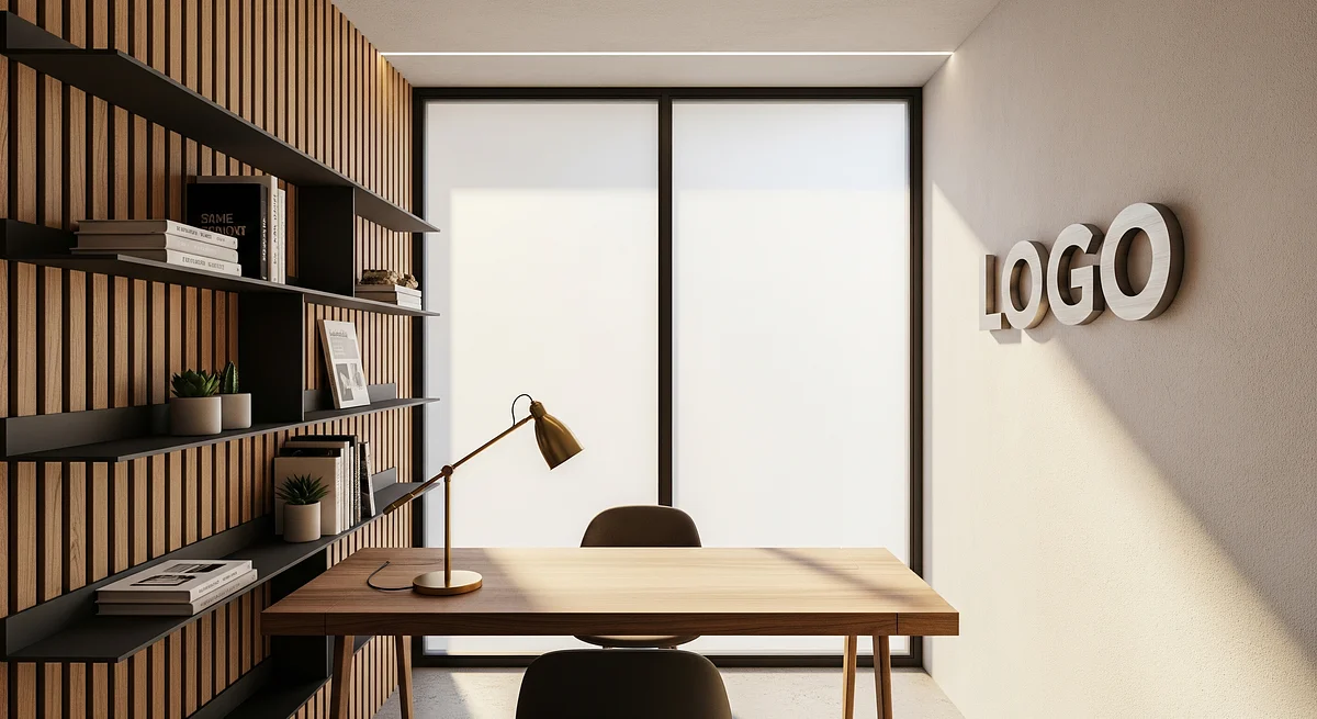 Solar Oak Innovation Alcove Branded Virtual Office Background with Company Logo - Consulting