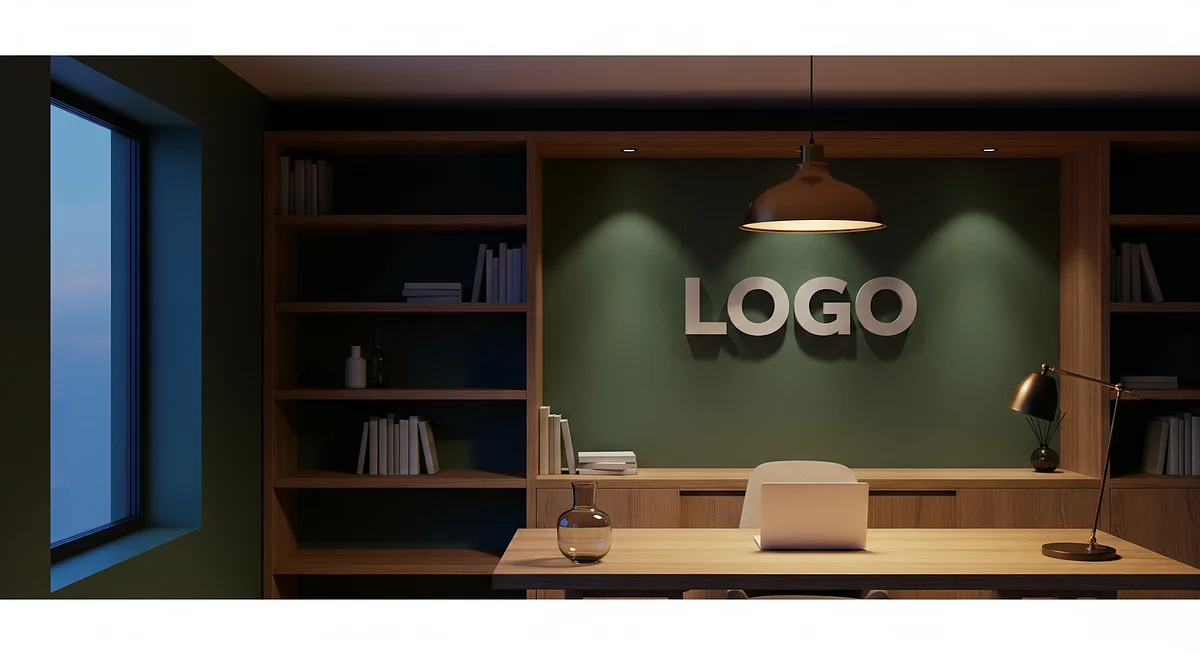 Twilight Juniper Workspace Branded Virtual Office Background with Company Logo - Executive