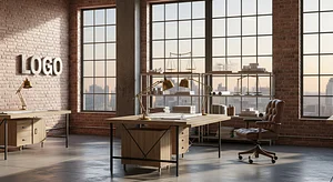 Terracotta Skyline Drafting Loft background preview