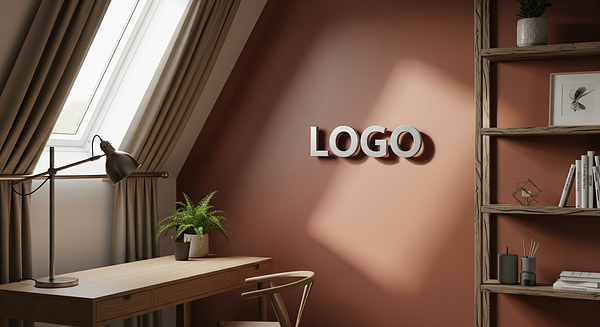 Sienna Driftwood Innovation Study Branded Virtual Office Background with Company Logo - Creative