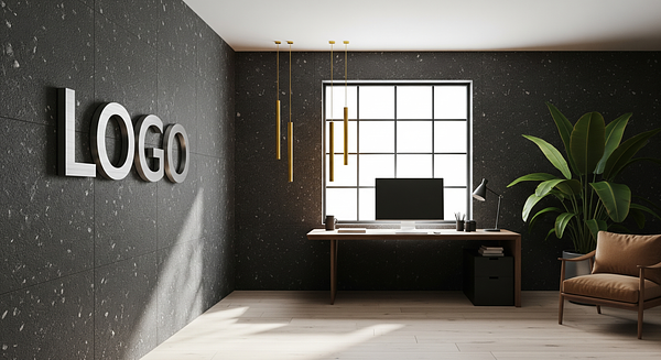 Saffron Granite Insight Loft Branded Virtual Office Background with Company Logo - Technology