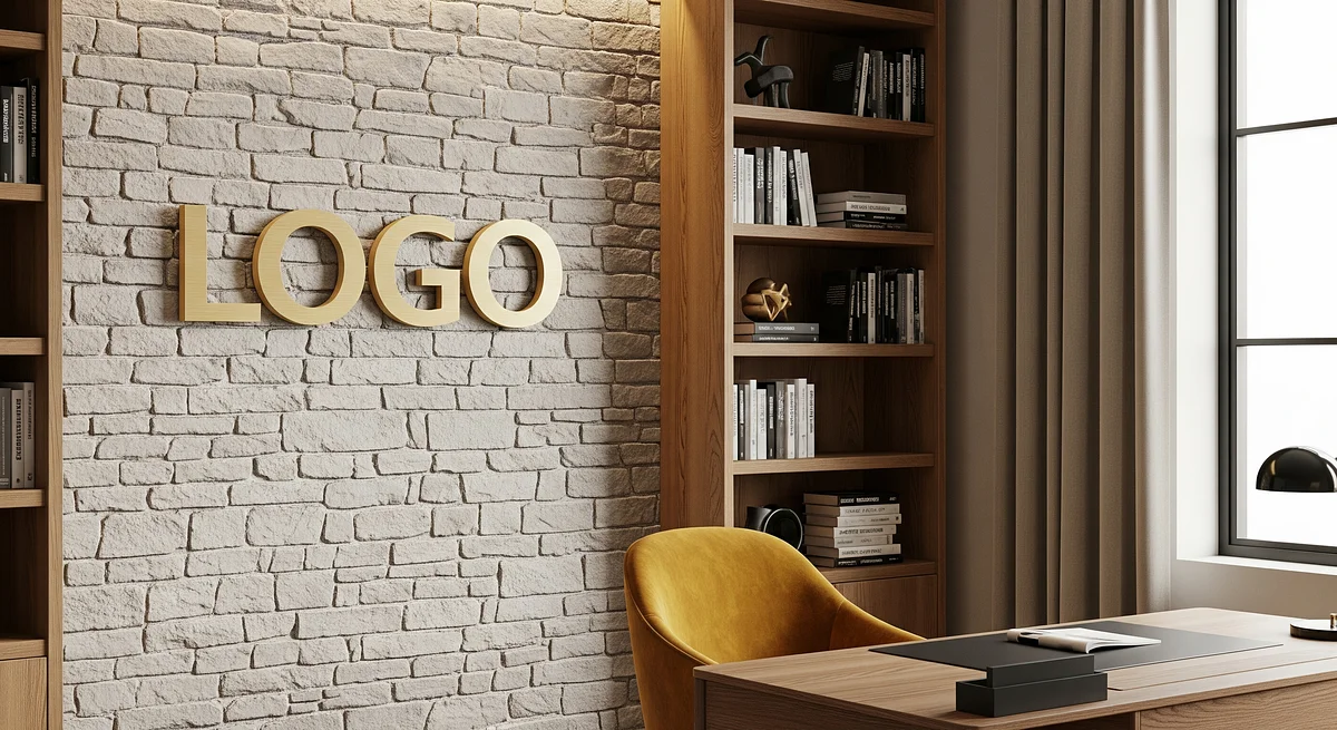 Saffron Quarry Reading Den Branded Virtual Office Background with Company Logo - Executive