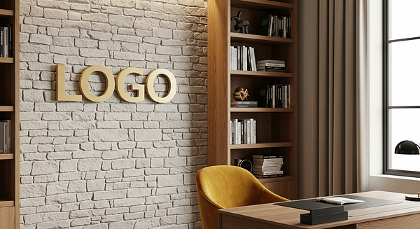 Saffron Quarry Reading Den Branded Virtual Office Background with Company Logo - Executive