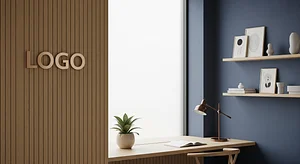 Sunlit Indigo Bamboo Loft Modern Virtual Office Background