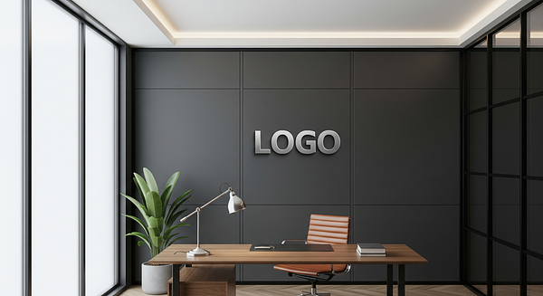 Misty Graphite Innovation Loft Branded Virtual Office Background with Company Logo - Technology