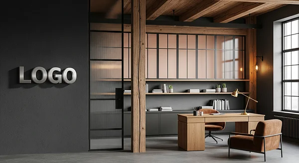 Sepia Timber Insight Loft Professional Virtual Office Background for Video Calls - Corporate