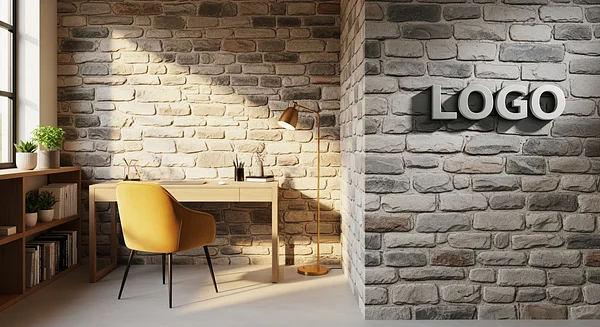 Saffron Quarry Focus Den Professional Virtual Office Background for Video Calls - Corporate