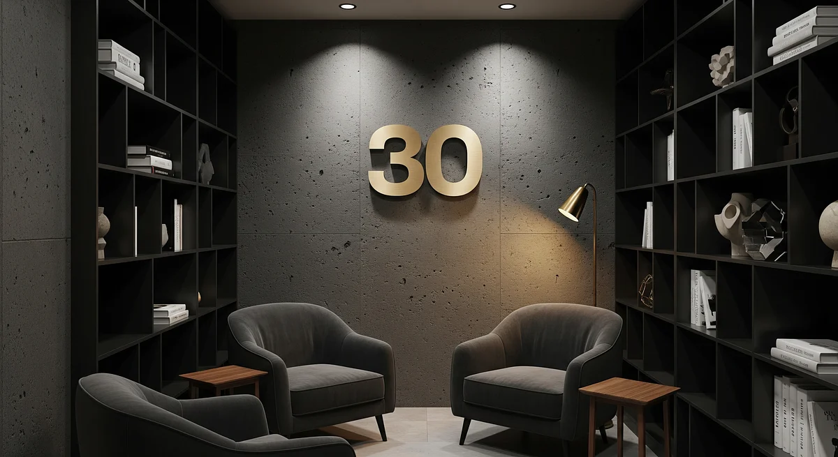 Velvet Graphite Reading Alcove Branded Virtual Office Background with Company Logo - Corporate