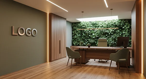 Amberline Verdant Consultancy Suite Professional Virtual Office Background for Video Calls - Consulting