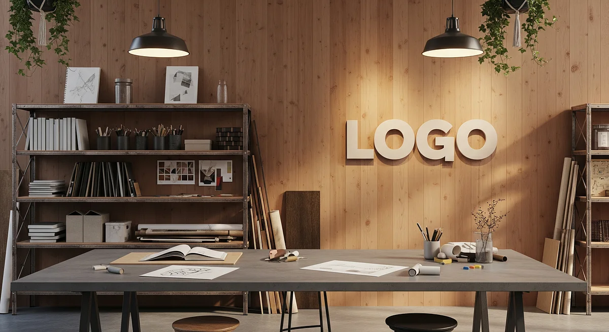 Cypress Drift Workshop Branded Virtual Office Background with Company Logo - Creative