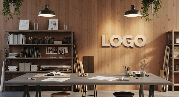 Cypress Drift Workshop Branded Virtual Office Background with Company Logo - Creative