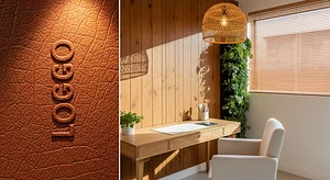 Sunlit Teak Consultation Nook Consulting Virtual Office Background