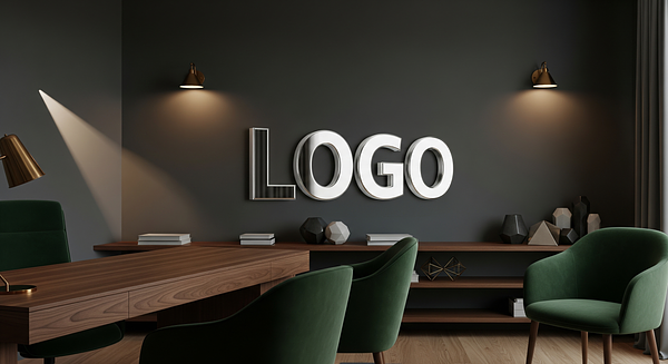 Velvet Graphite Insight Den Branded Virtual Office Background with Company Logo - Executive