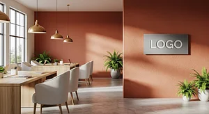 Terracotta Linen Innovation Bay Creative Virtual Office Background