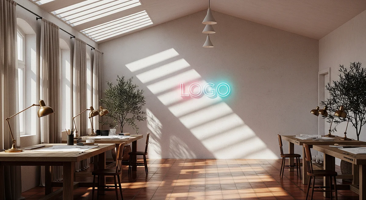 Verdigris Terrace Drafting Pavilion Branded Virtual Office Background with Company Logo - Creative