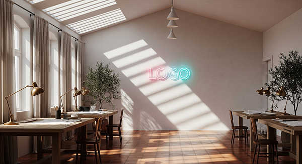 Verdigris Terrace Drafting Pavilion Branded Virtual Office Background with Company Logo - Creative